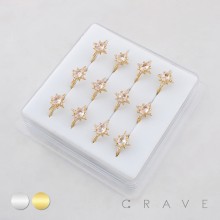 DIMENSIONAL MULTI CZ STARBURST CZ POLISH 316L SURGICAL STEEL NOSE HOOP RING BOX
